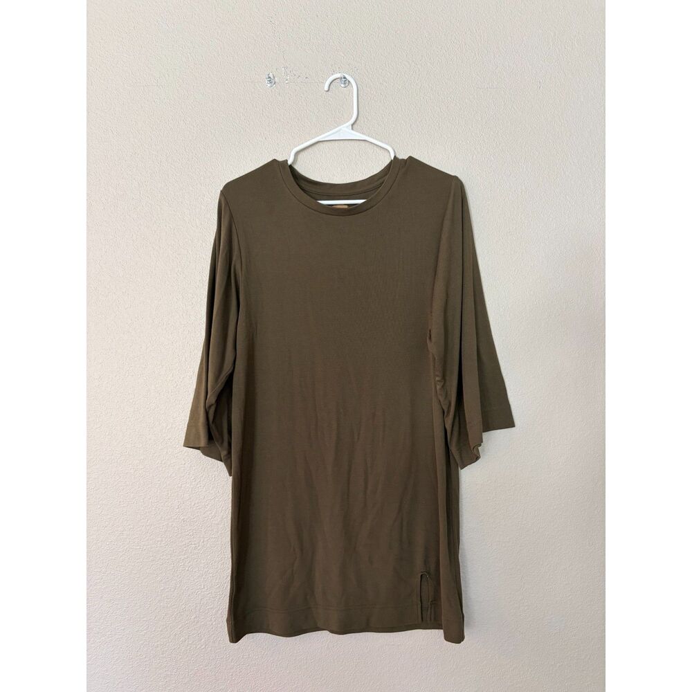 Free People Good Feels Mini Dress Bell Sleeve Dark Olive Small Free-Est Boho